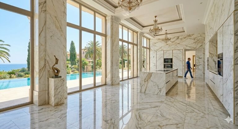 Marbre de villa en bord de mer